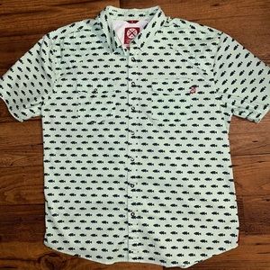 Tumbleweed Texstyles • Men’s • Button Up Shirt • X-Large • Blue • Fish Design